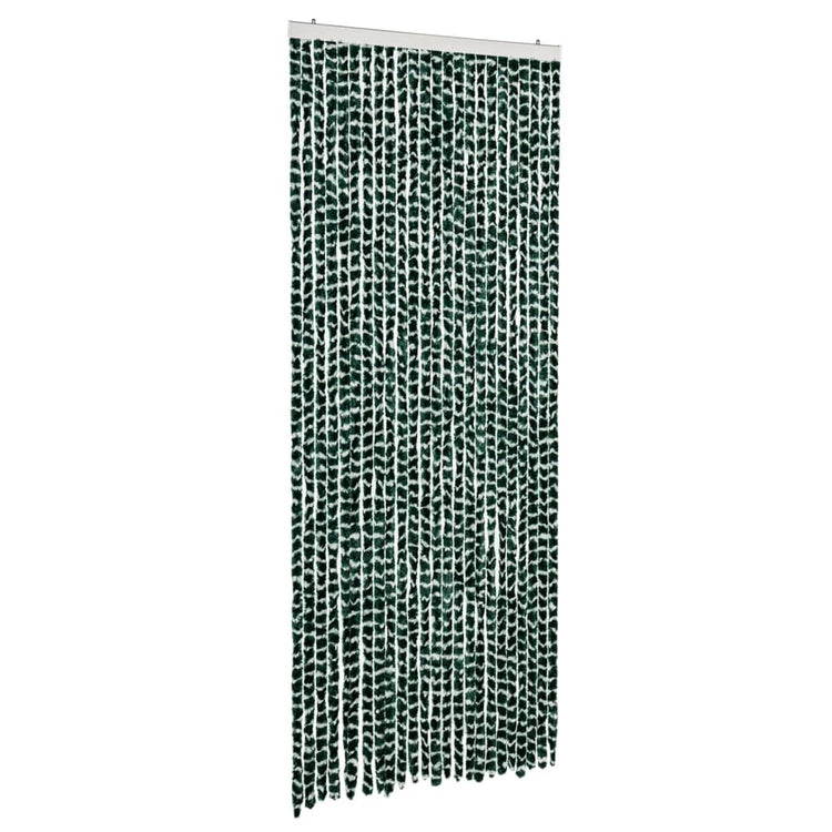 Vidaxl Fly Curtain 100x200 cm Genille vert et blanc