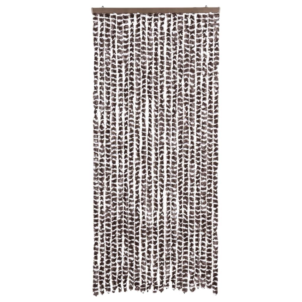 Vidaxl Fly Curtain 90x200 cm CHENILLE BRORN ET BLANC