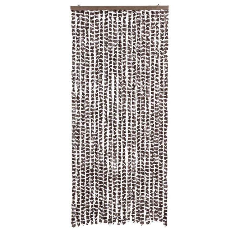 Vidaxl Fly Curtain 90x200 cm CHENILLE BRORN ET BLANC
