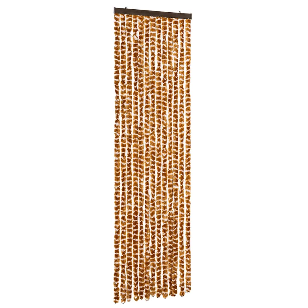 Vidaxl Fly Curtain 56x200 cm CHENILLE OCER ET BLANC