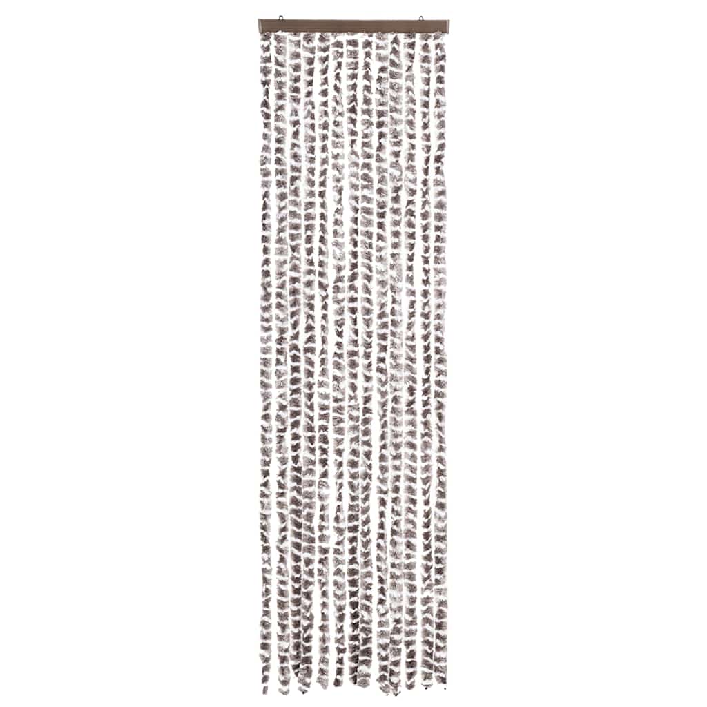 Vidaxl Fly Curtain 56x200 cm CHENILLE TAUPE ET BLANC