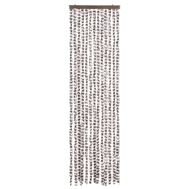 Vidaxl Fly Curtain 56x200 cm CHENILLE TAUPE ET BLANC