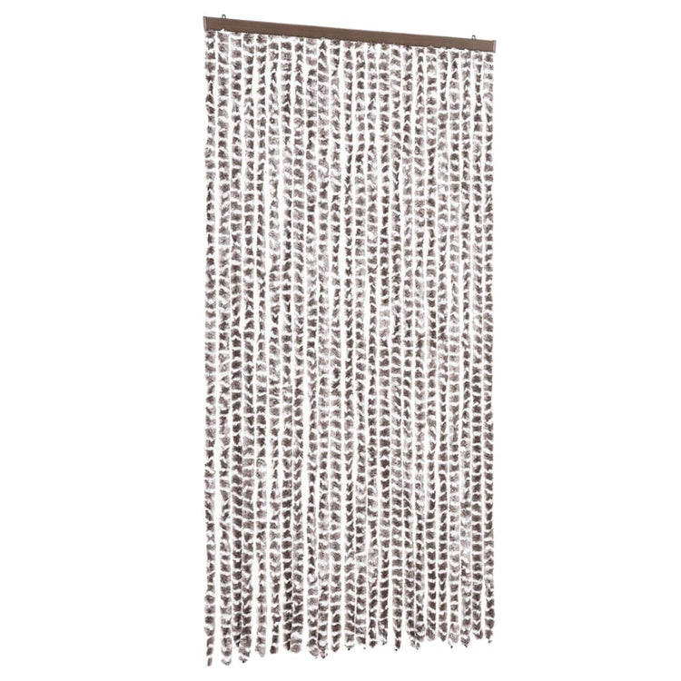 Vidaxl Fly Curtain 100x200 cm chenille taupe et blanc