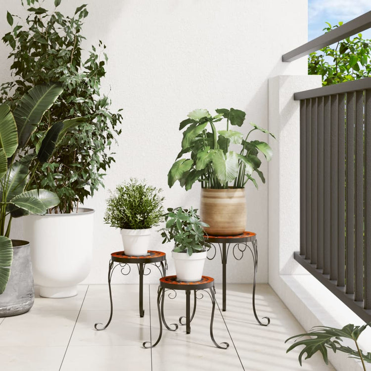 Normes de plante Vidaxl 3 ST Cerracotta en céramique - Colorée et blanche