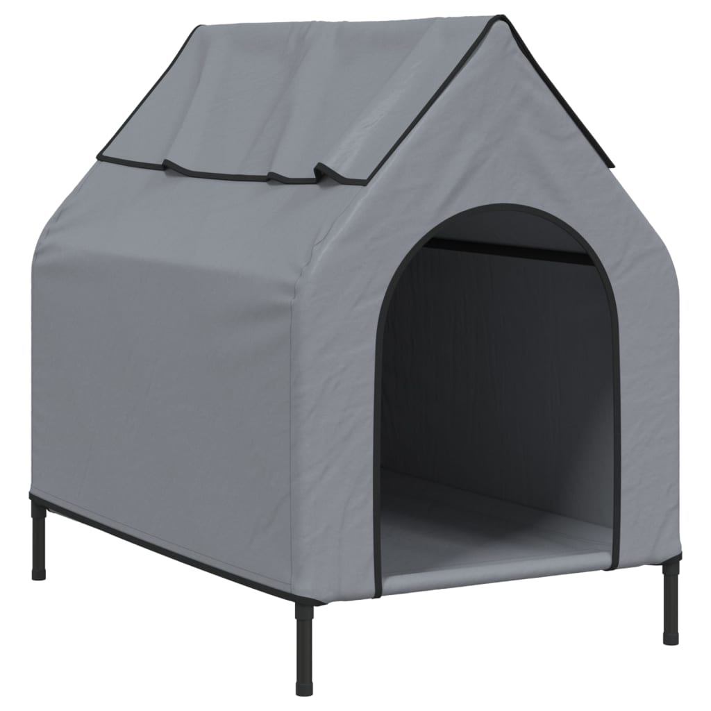 Vidaxl chien loft tissu oxford et acier gris clair