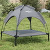 Lit pour chien Vidaxl avec auvent tissu oxford et acier anthracite