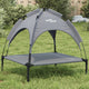 Lit pour chien Vidaxl avec auvent tissu oxford et acier anthracite