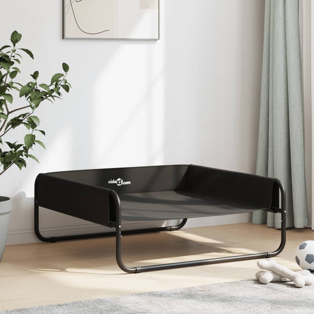 Lit pour chien Vidaxl surélevé en tissu oxford et acier, anthracite