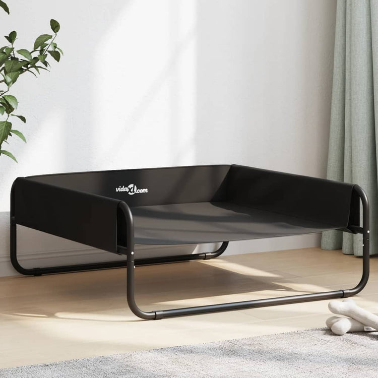 Lit pour chien Vidaxl surélevé en tissu oxford et acier, anthracite