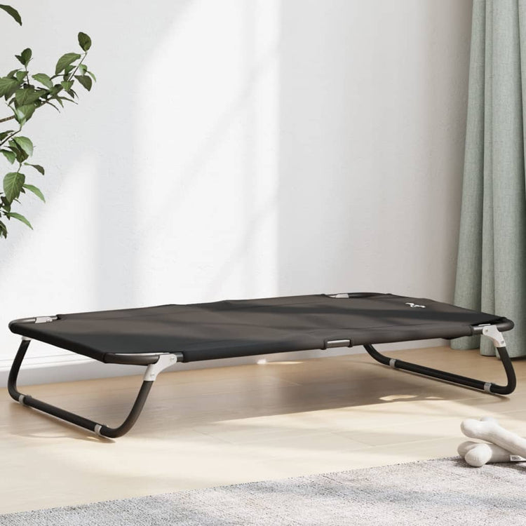 Vidaxl Dog Basket pliable tissu oxford et anthracite en acier -colored
