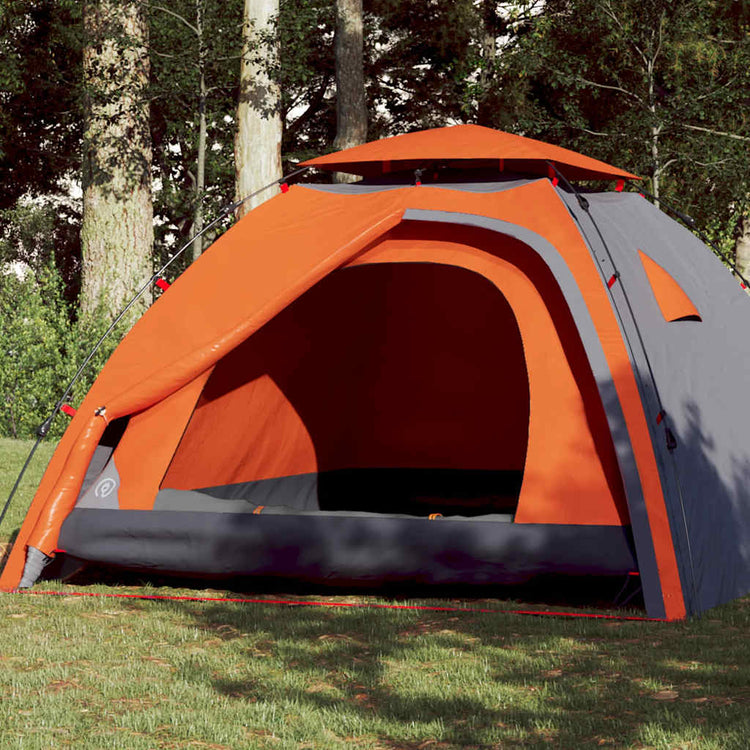 Vidaxl Dome Tent 4 Personne Fast Release Gray et Orange