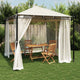 Arbor vidaxl avec parois latérales de maille 2,93x2,93 m crème en acier -colore