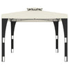 Arbor Vidaxl avec toit double 2,98x2,98 m crème en acier -colore