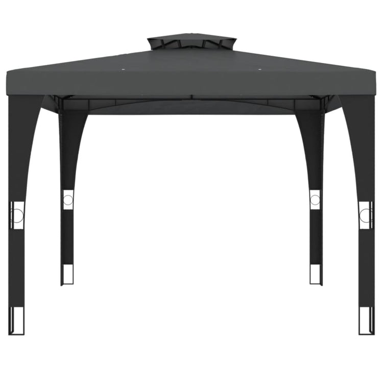 Arbor Vidaxl avec un double toit 2,98x2,98 m anthracite en acier -colore