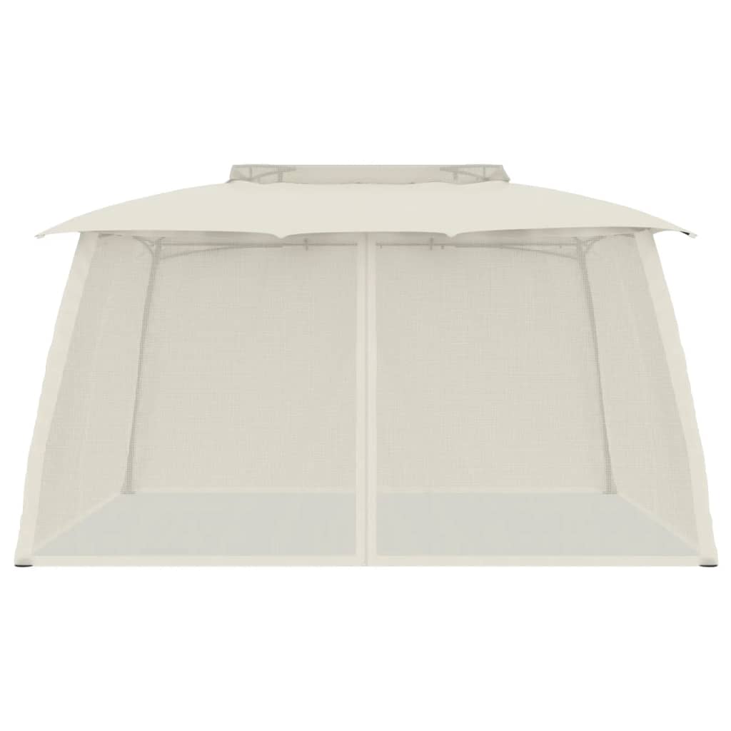 Vidaxl Arbor Side Malls of Mesh et Double Roof 3,93x2.93 m Cream en acier