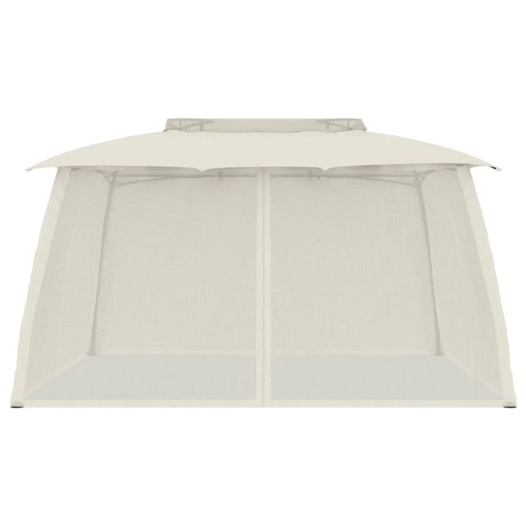 Vidaxl Arbor Side Malls of Mesh et Double Roof 3,93x2.93 m Cream en acier