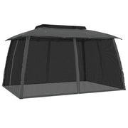 Arbor vidaxl avec murs en maille et toit double 3,93x2,93 m anthracite en acier - afbeelding 2