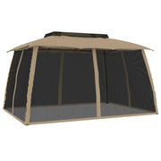 Vidaxl Arbor Side Malls of Mesh et Double Roof 3,93x2.93 m Cream en acier - afbeelding 2