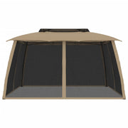 Vidaxl Arbor Side Malls of Mesh et Double Roof 3,93x2.93 m Cream en acier - afbeelding 3