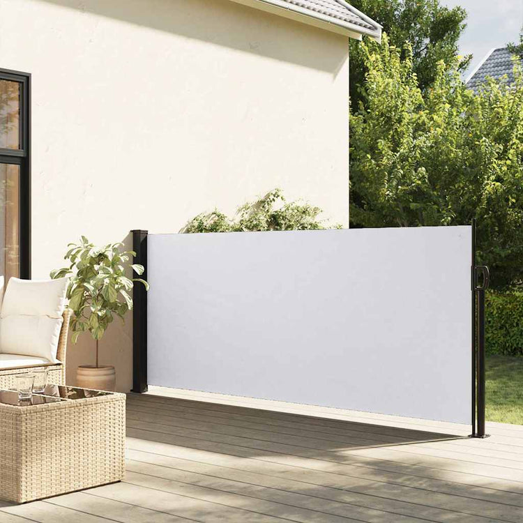 Pare-brise Vidaxl extensible 117x300 cm blanc