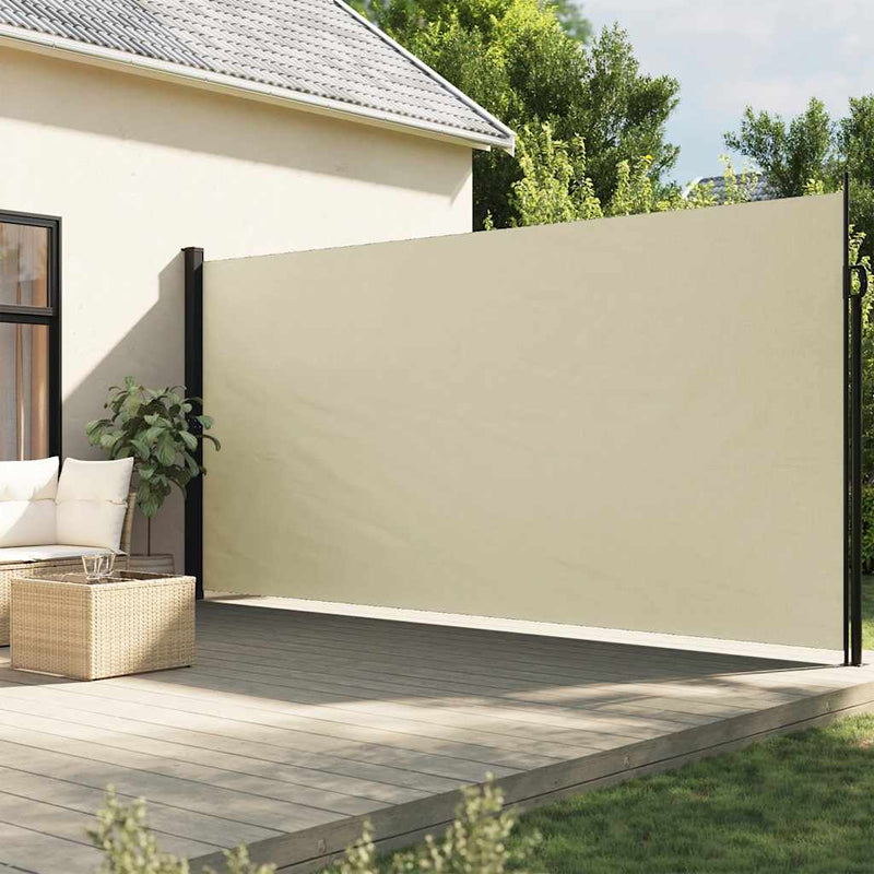 En pare-brise Vidaxl extensible 220x300 cm Crème -colored