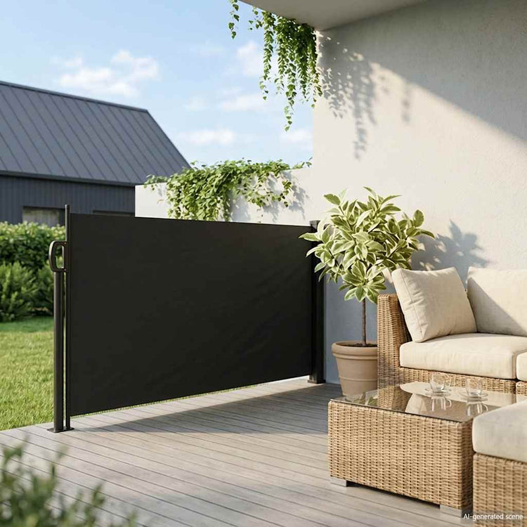 Pare-brise vidaxl extensible 100x500 cm noir