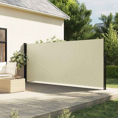 En pare-brise Vidaxl extensible 160x600 cm Crème -colored