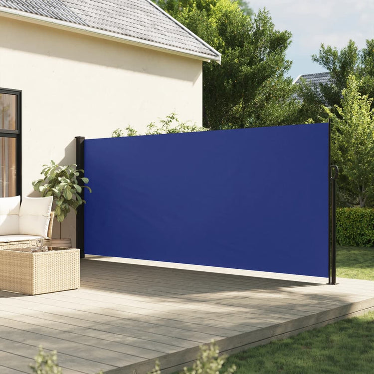 Pare-brise Vidaxl extensible 180x600 cm bleu