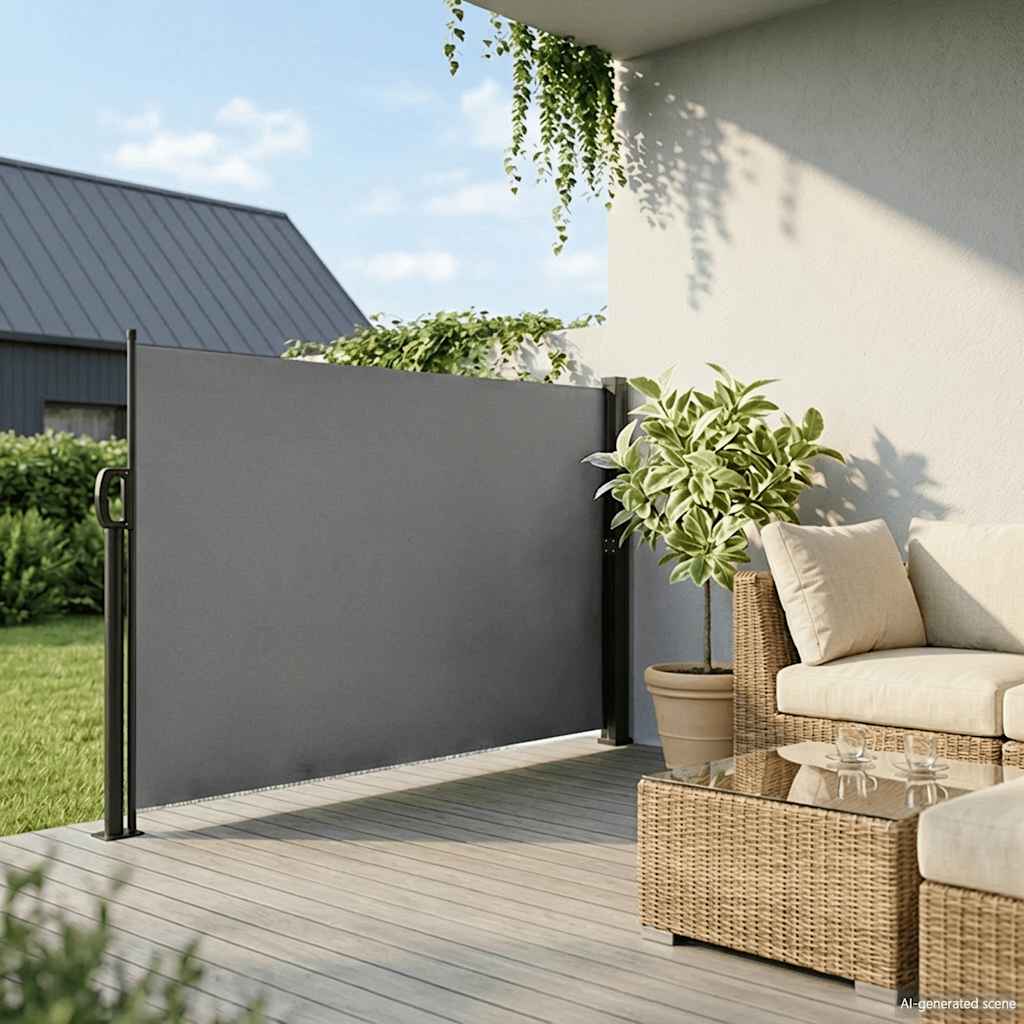 Pare-brise Vidaxl extensible 180x600 cm anthracite -colored