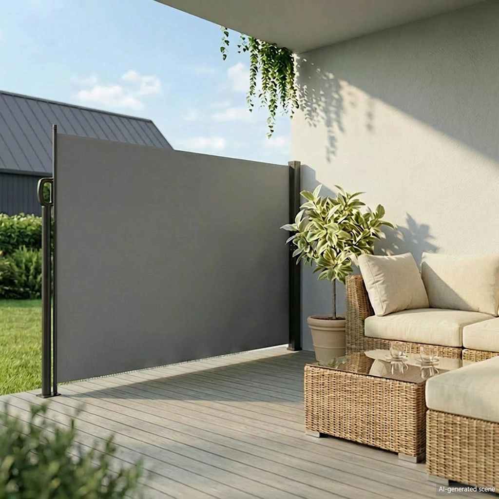 En pare-brise Vidaxl extensible 220x600 cm anthracite -colored