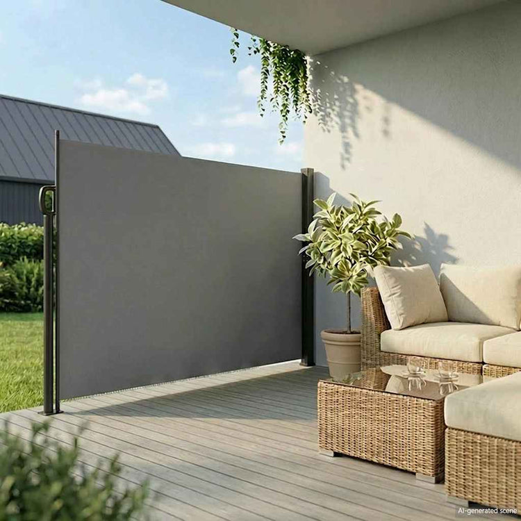 En pare-brise Vidaxl extensible 220x600 cm anthracite -colored
