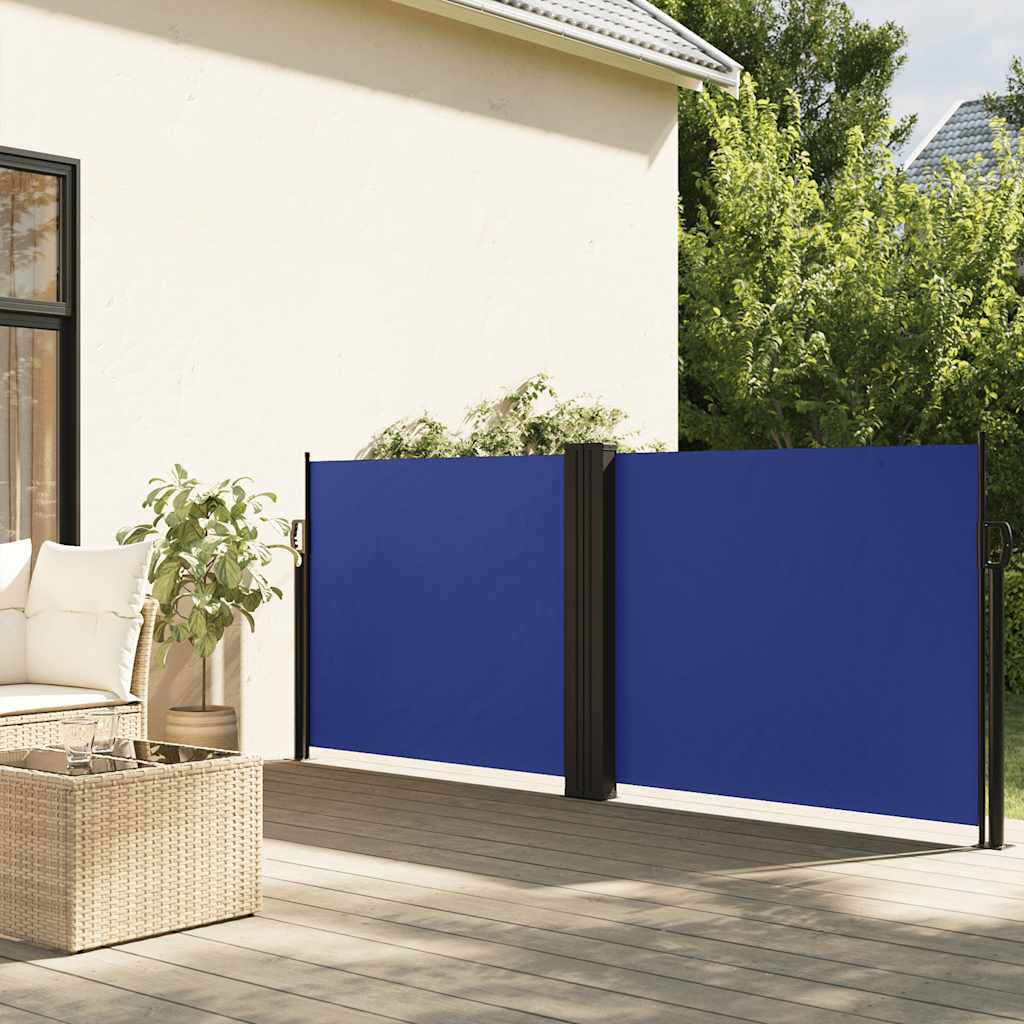 Pare-brise Vidaxl extensible 120x600 cm bleu