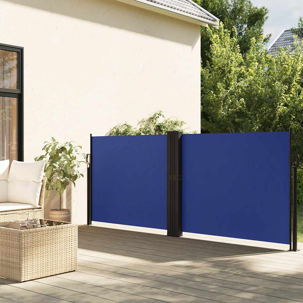 Pare-brise Vidaxl extensible 140x600 cm bleu