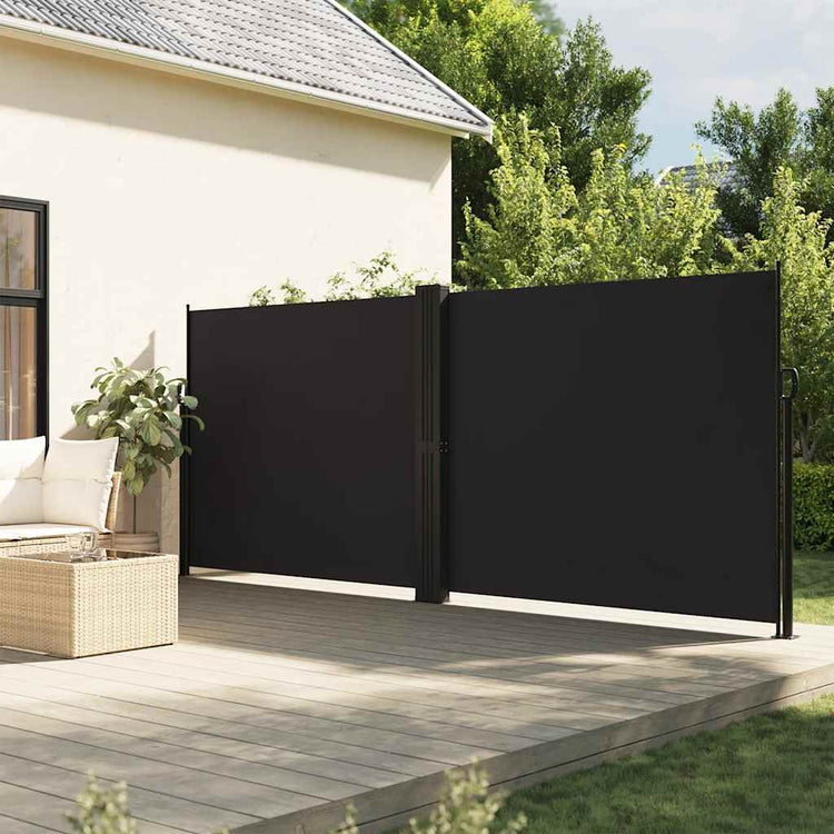 Pare-brise Vidaxl extensible 180x600 cm noir