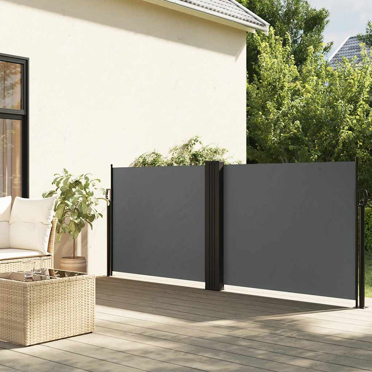 Pare-brise Vidaxl extensible 120x1200 cm anthracite -colored