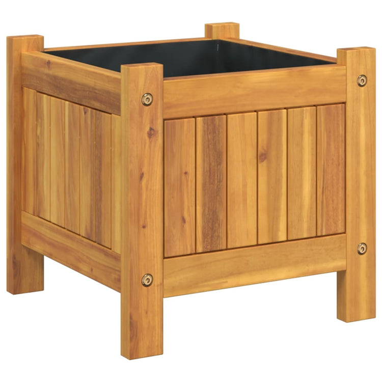 Vidaxx jardinière avec doublure 31x31x30 cm bois d'acacia massif