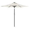 Parasol vidaxl avec LED et poteau en acier 225x225x212 cm blanc