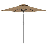 Parasol vidaxl avec LED et poteau en acier 225x225x212 cm taupe - afbeelding 2