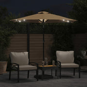 Parasol vidaxl avec LED et poteau en acier 225x225x212 cm taupe - afbeelding 3