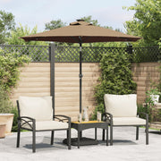 Parasol vidaxl avec LED et poteau en acier 225x225x212 cm taupe - afbeelding 1