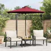 Vidaxl parasol avec LED et poteau en acier 225x225x212 cm rouge borgogne - afbeelding 1