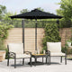 Parasol vidaxl avec LED et poteau en acier 225x225x212 cm noir