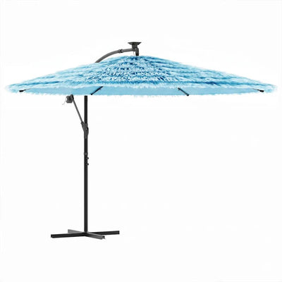 Parasol vidaxl avec poteau en acier 269x269x235 cm bleu