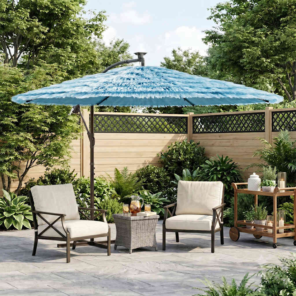 Parasol vidaxl avec poteau en acier 269x269x235 cm bleu