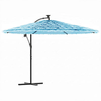 Parasol vidaxl avec poteau en acier 290x290x238 cm bleu