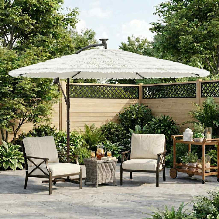 Parasol vidaxl avec poteau en acier 290x290x238 cm blanc