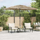 Parasol Vidaxl avec LED et poteau en acier 248x248x248 cm brun