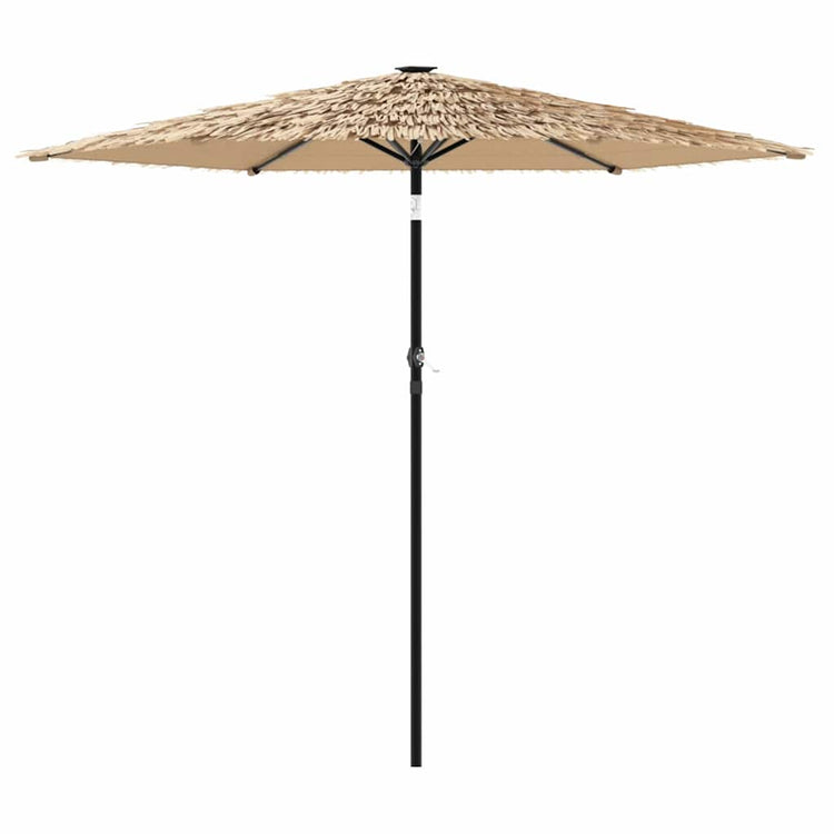 Parasol vidaxl avec LED et poteau en acier 223x223x213 cm brun