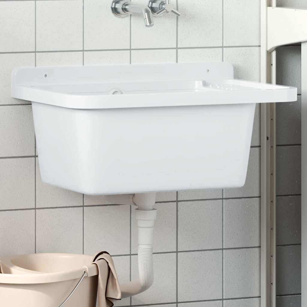 Vidaxl puits mur-60x40x28 cm de résine blanc