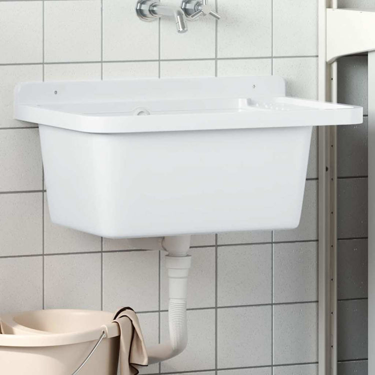 Vidaxl puits mur-60x40x28 cm de résine blanc